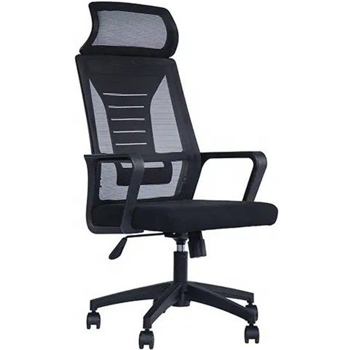 Mf - sillón de oficina utrech, alto, negro, malla y tejido negro