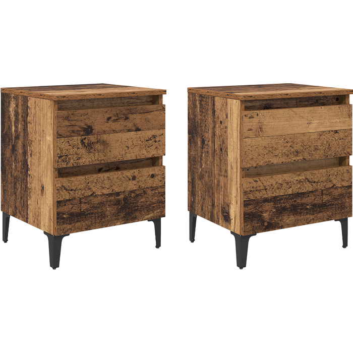 Mesitas de cama 2 uds madera vieja 40x35x50 cm madera ingenierizada cfw54924