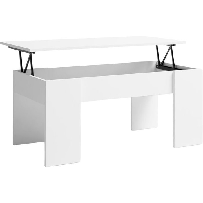 Mesa de centro gala elevable blanco mate 45x100x50 cm