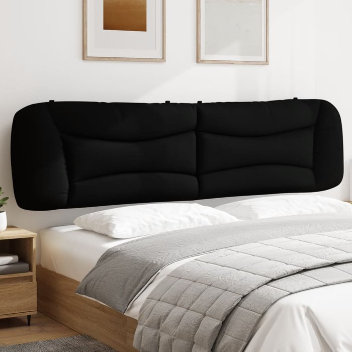 Vidaxl cabecero de cama acolchado tela negro 200 cm