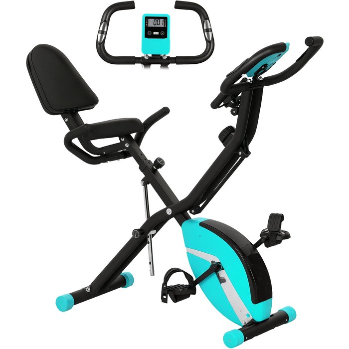 Bicicleta estática plegable 8 niveles resistencia magnética lcd 110kg verde