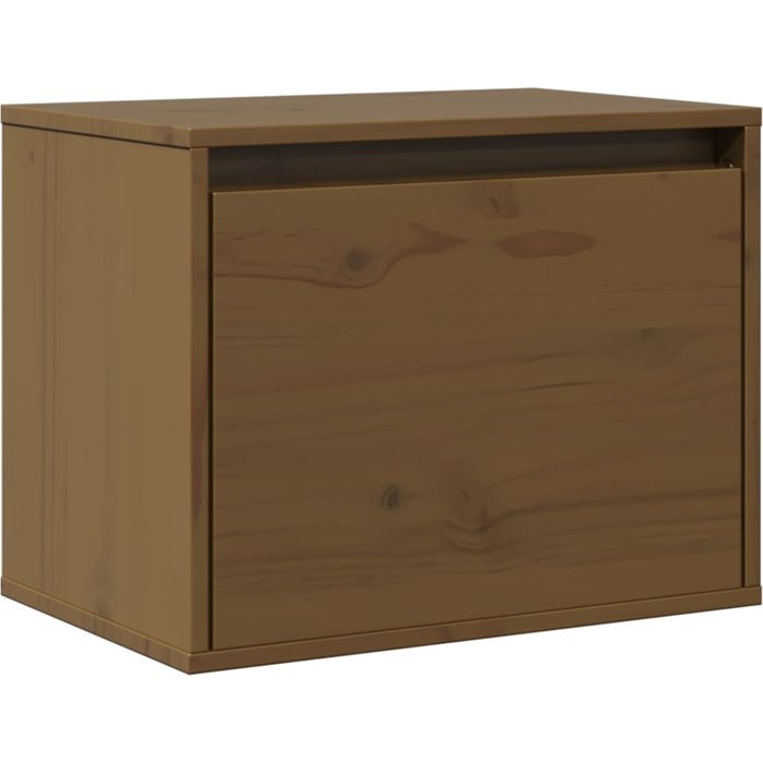 Armario de pared madera maciza de pino marrón miel 45x30x35 cm- comfortxl