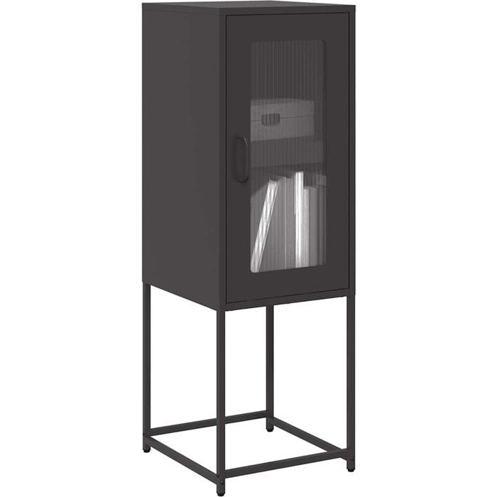 Aparador de acero laminado en frío negro 36x39x107 cm - comfortxl