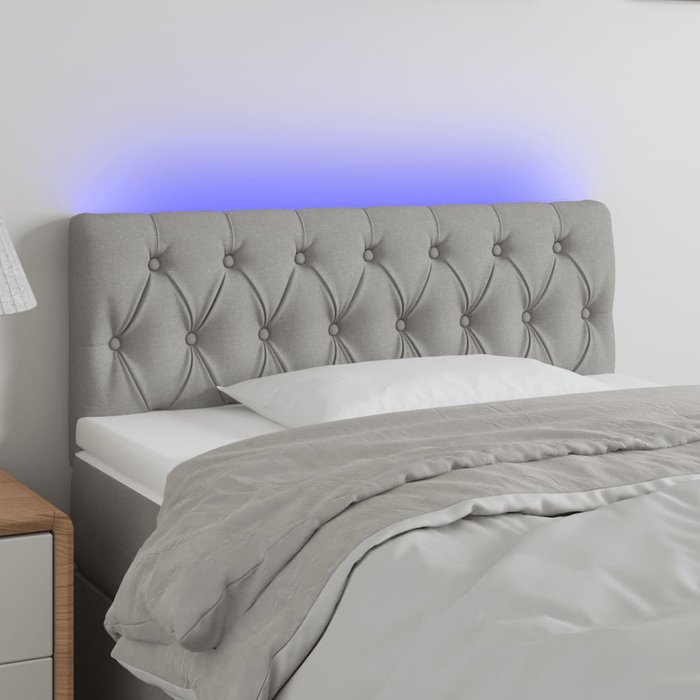 Cabecero led gris claro 90x7x78/88 cm tela