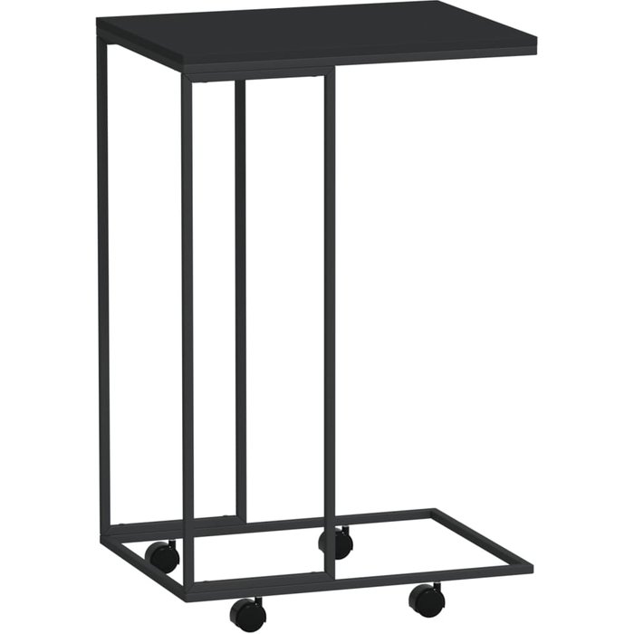 Mueble auxiliar con ruedas de contrachapado negro 40x30x63,5 cm - comfortxl
