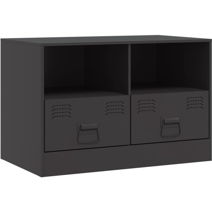 Mueble para tv | mueble de salón de acero negro 67x39x44 cm cfw71517