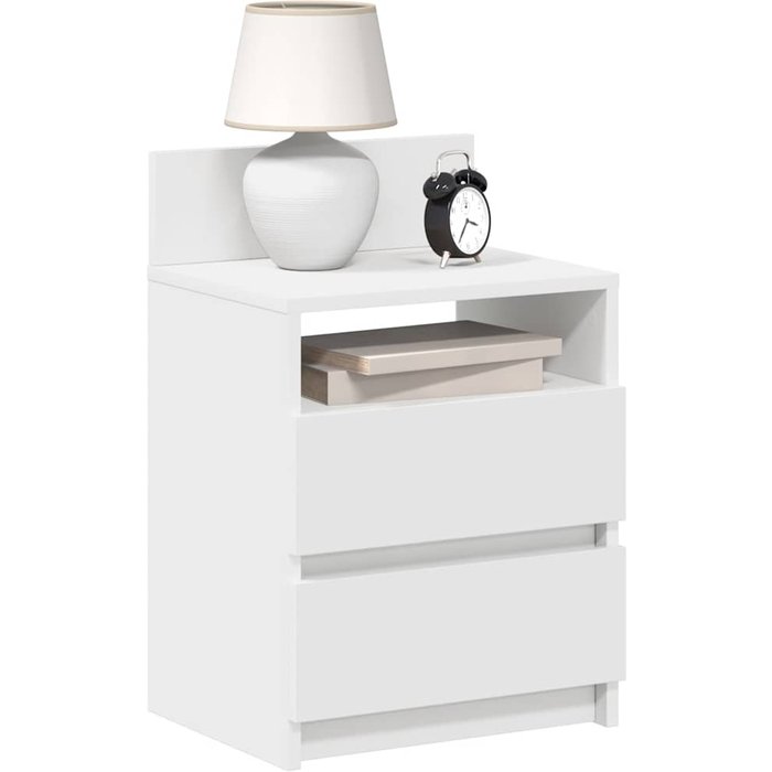 Maison exclusive - mesilla de noche con 2 cajones blanca 40x33x60 cm