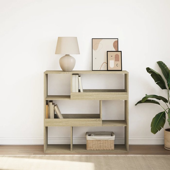 Librería/separador de ambientes de roble sonoma, 100x33x94,5 cm - pangivo