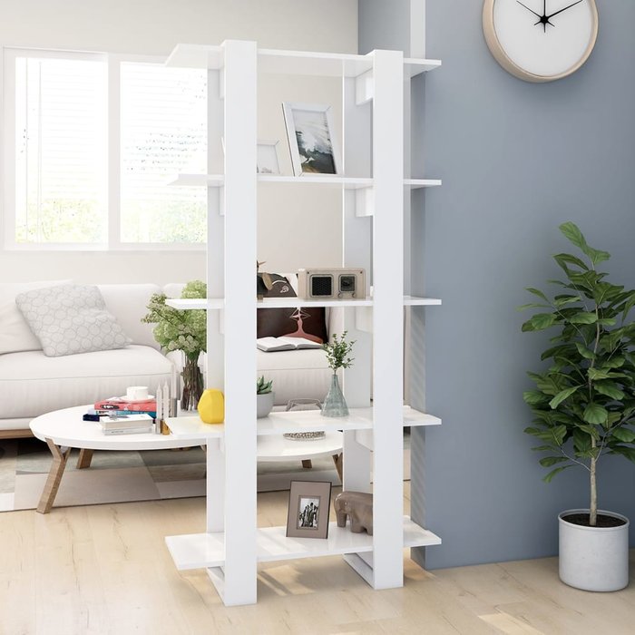 Librería/separador de ambientes aglomerado blanco 80x30x160 cm