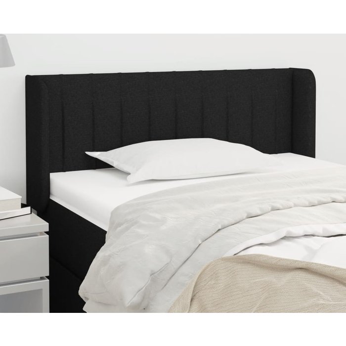 Cabecero con alas negro 93x16x78/88 cm tela