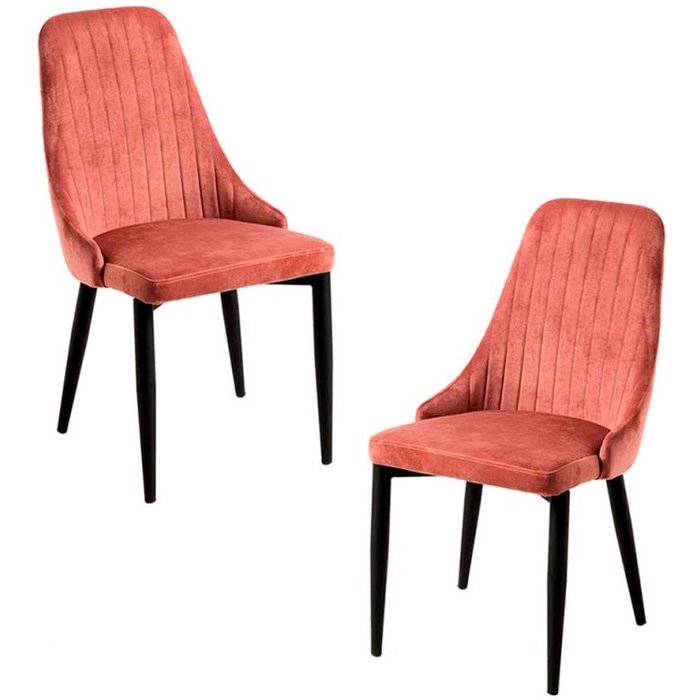Regalos miguel - packs sillas comedor - pack 2 sillas kan terciopelo - rosa