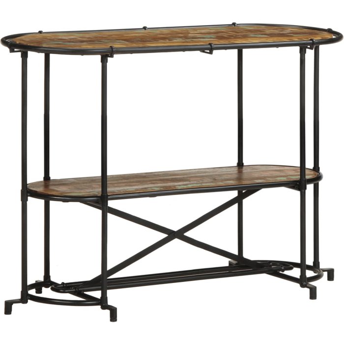 Mesa consola de 110x42x76 cm, madera maciza reciclada.