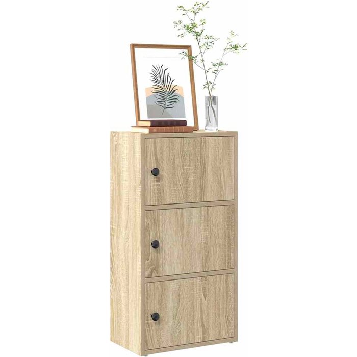 Librería roble sonoma 40x24x77 cm madera contrachapada