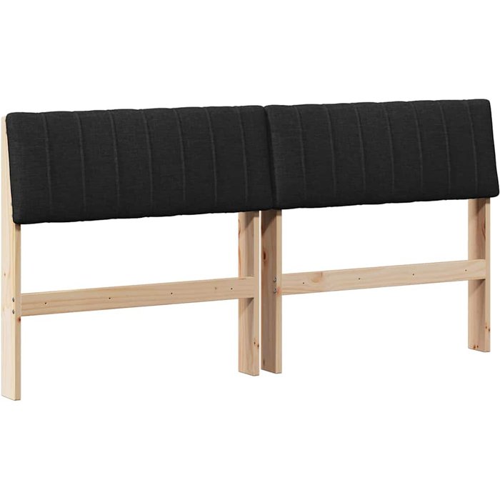 Cabecero cama - mueble cabecero tapizado negro 150 cm madera de pino macizo