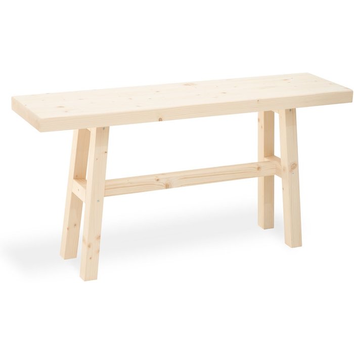 Batán - banqueta de madera maciza en tono natural de 100x50cm - decowood