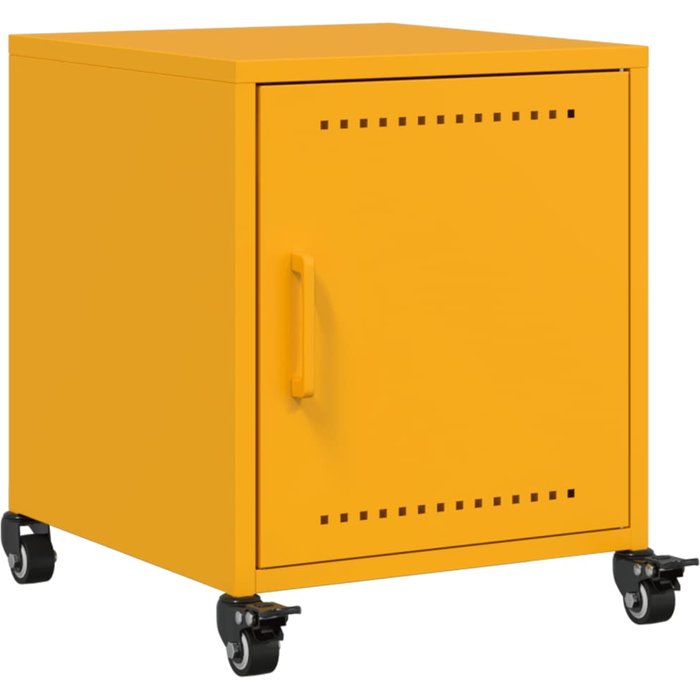 Mesita de noche,mesilla de noche acero amarillo mostaza 36x39x43,5 cm cfw728304