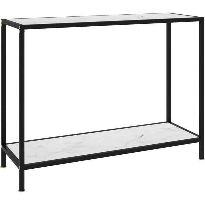 Mesa consola blanco 100x35x75 cm vidrio templado