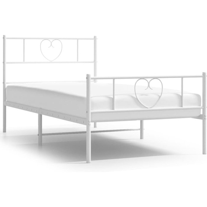 Estructura cama sin colchón con estribo metal blanco 90x200 cm — comfortxl