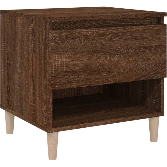 Mesita de noche madera contrachapada roble marrón 50x46x50 cm - comfortxl