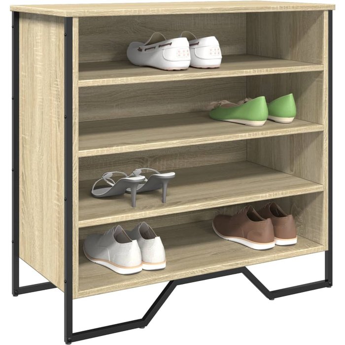 Zapatero de madera de ingeniería roble 80x38x78 cm
