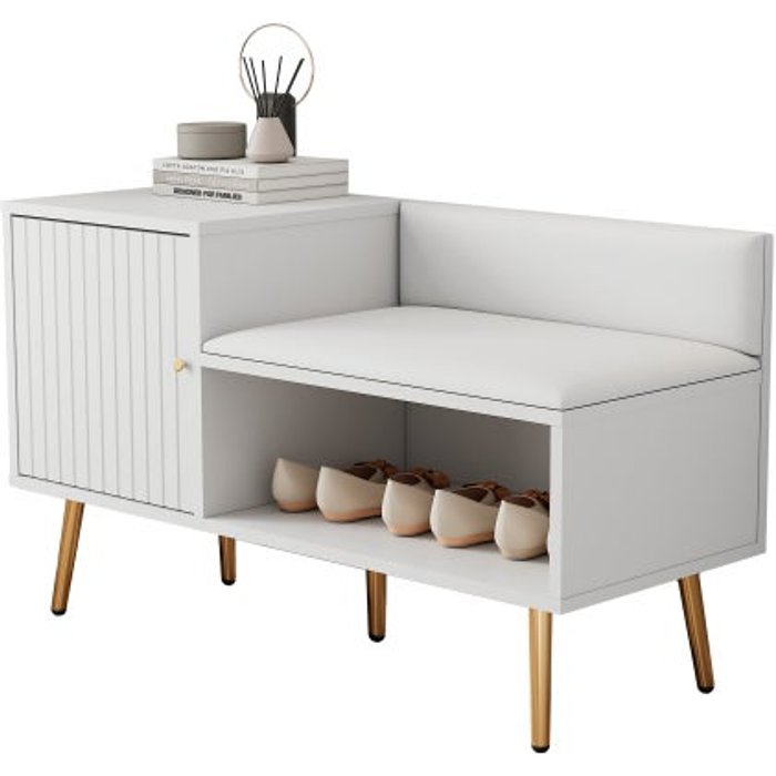 Pouf para zapatos moderno y lujoso con espacio de almacenaje - comfortxl