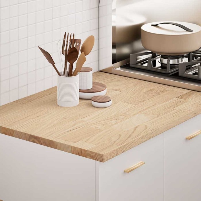 Encimera de cocina rectangular de roble macizo