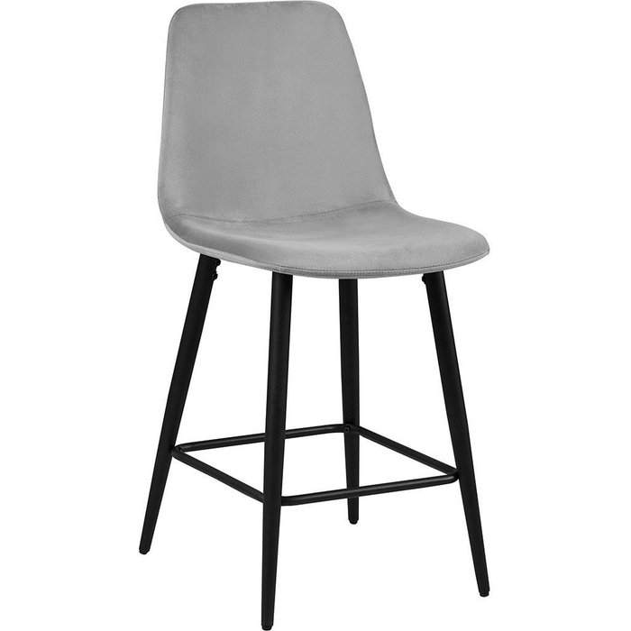 Silla de mostrador de terciopelo boyld, color gris