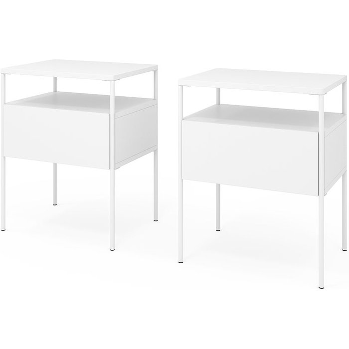 Vicco mesilla de noche mira, blanco, lote de 2