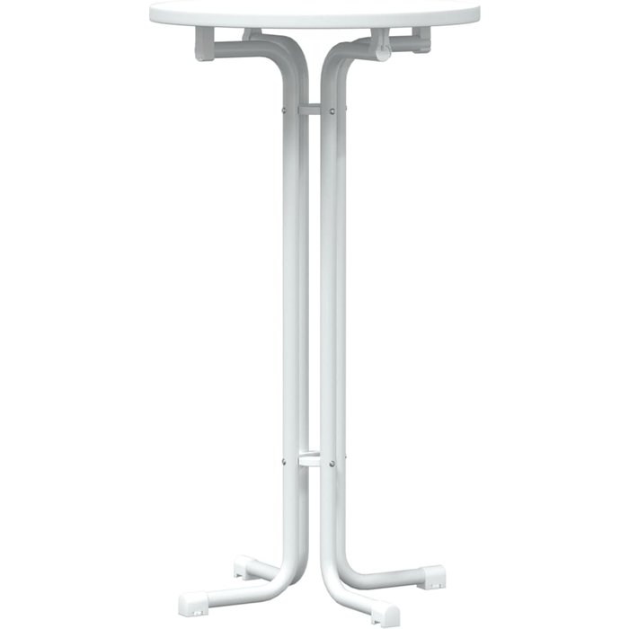 Mesa alta de comedor en madera compuesta y acero blanco ?60x110cm