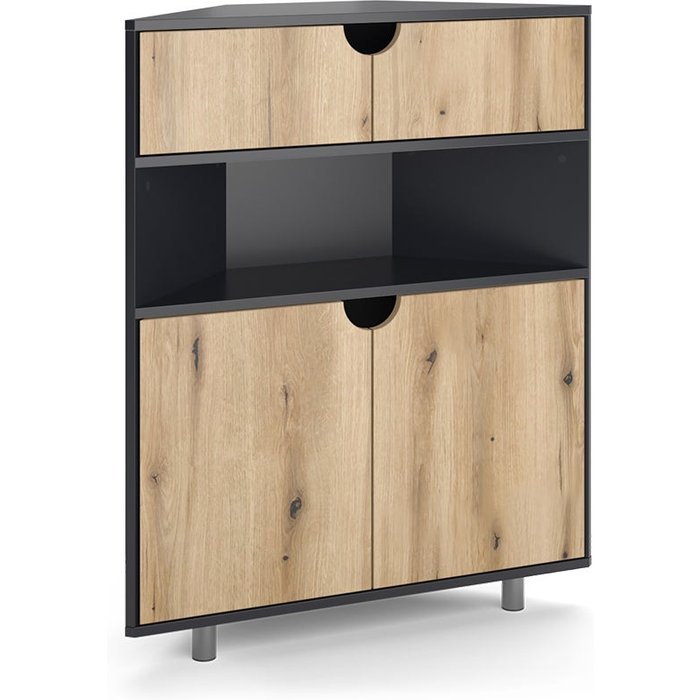 Vicco aparador inaro, antracita/roble, 79 x 96 cm con 4 compartimentos