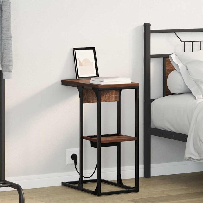 Maison exclusive - armario de noche roble marrón 41,5 x 26 x 60,5 cm