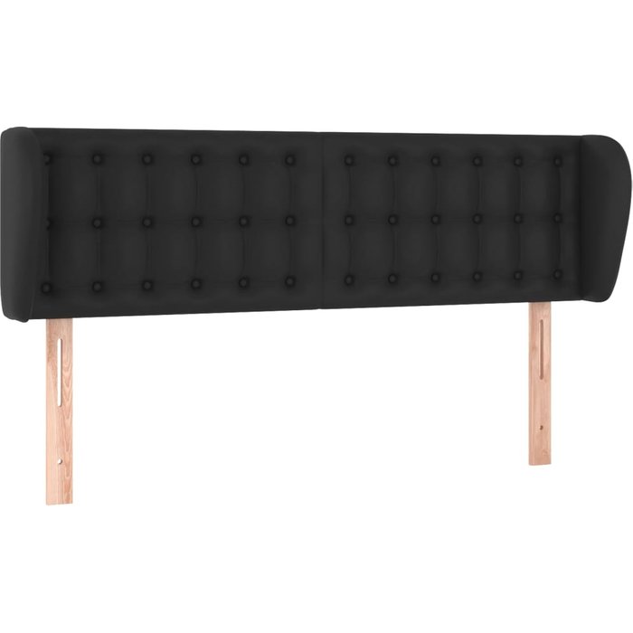 Cabecero cama - mueble cabecero de cuero sintético negro 147x23x78/88 cm