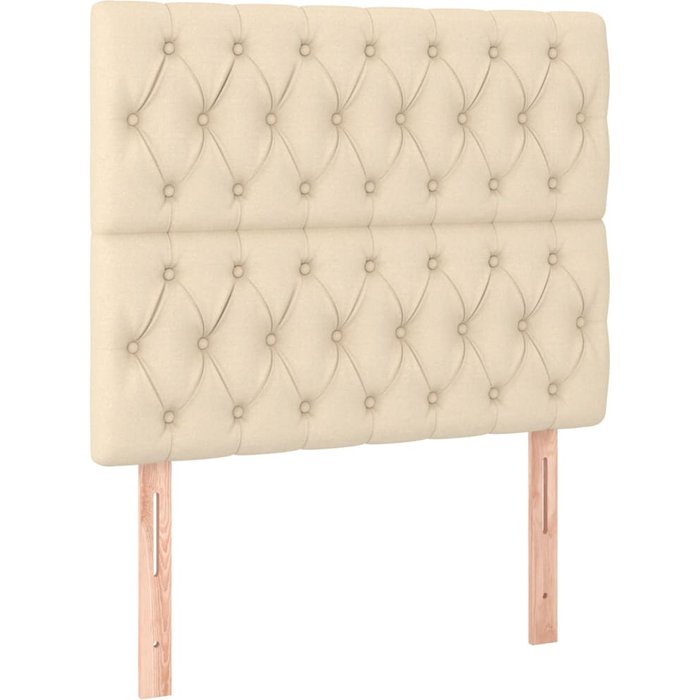 Cabecero de cama - mueble cabecero de tela color crema 100x7x118/128 cm