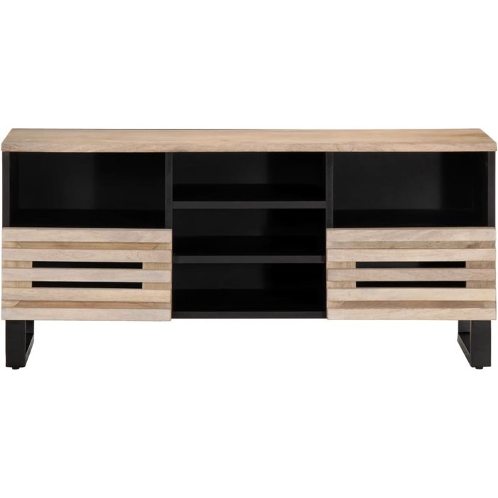 Mueble tv | mueble de salón madera maciza de mango 100x34x46 cm cfw58506