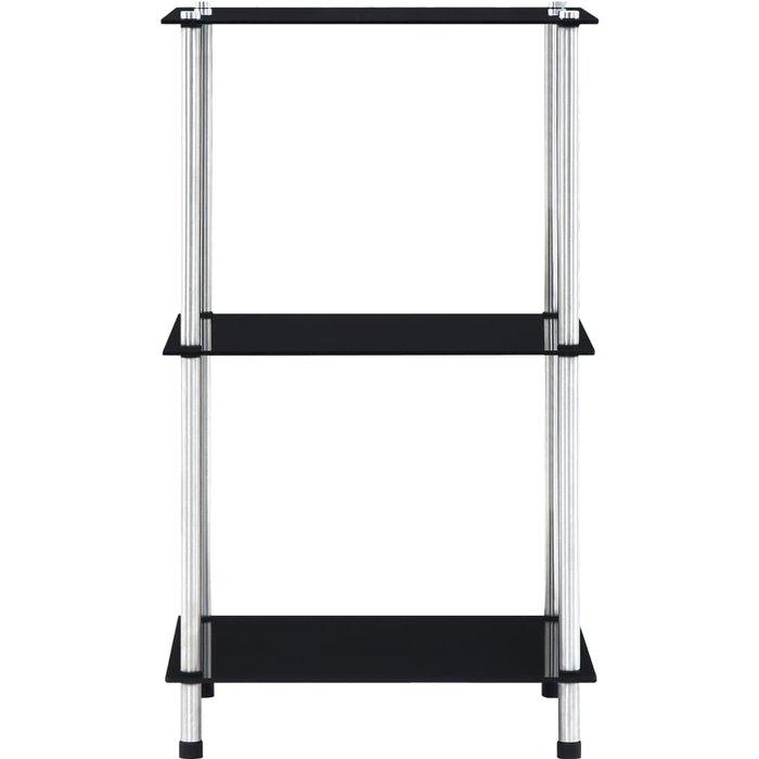 Estantería 3 niveles cristal templado negro 40x40x67 cm – comfortxl
