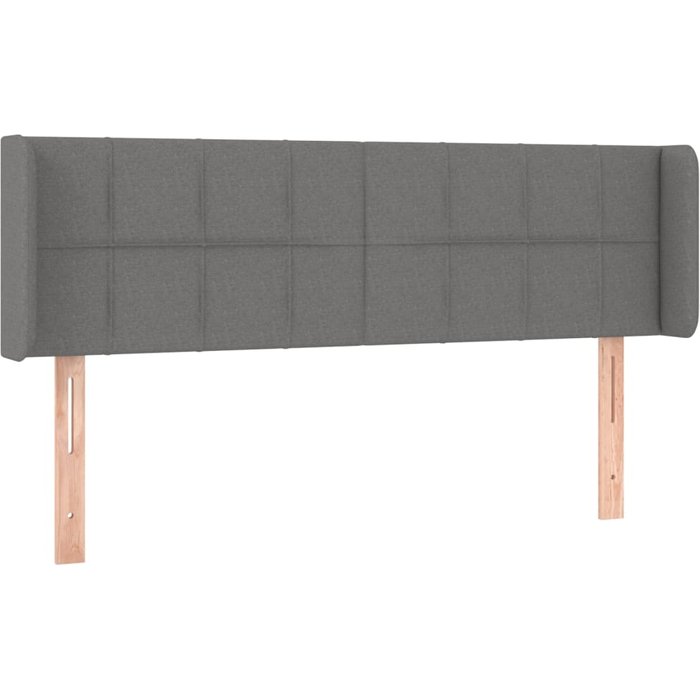 Cabecero cama - mueble cabecero de tela gris oscuro 147x16x78/88 cm