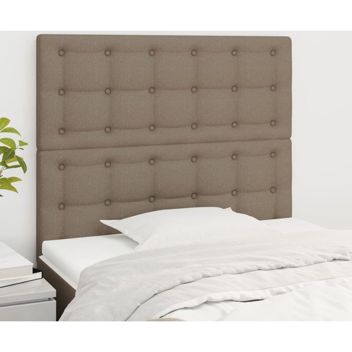 Cabeceros 2 uds taupe 90x5x78/88 cm tela
