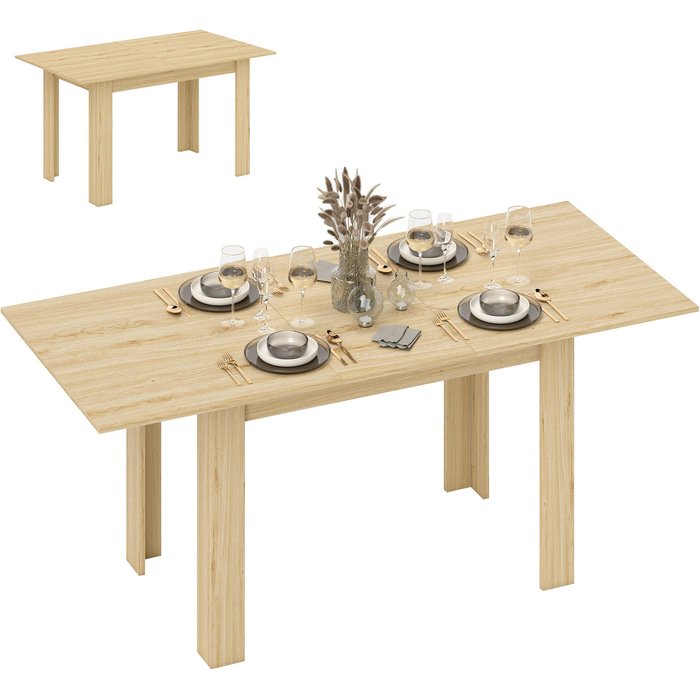 Mesa extensible 140-180cm madera 6-8 personas rectangular comedor