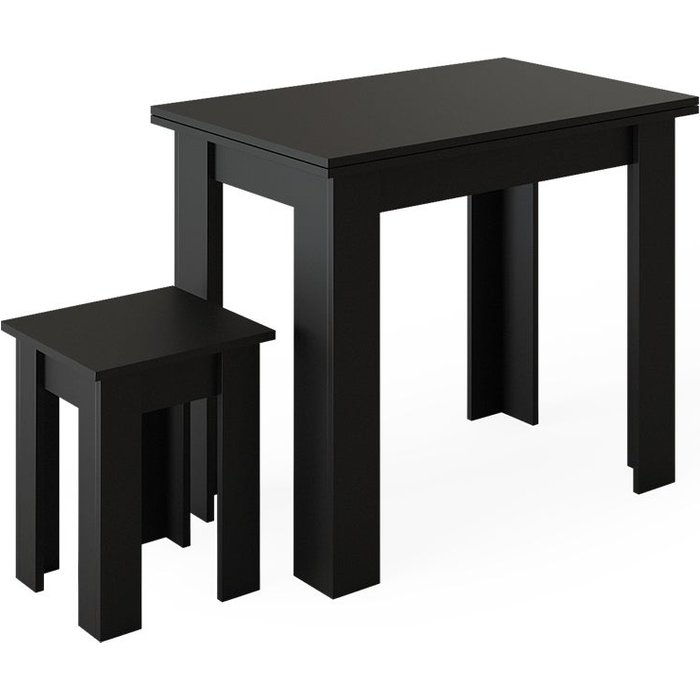 Vicco mesa de comedor con silla roman, negro, 90 x 60 cm