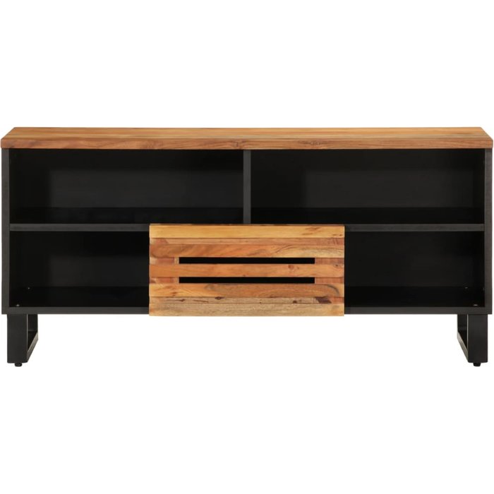 Mueble tv | mueble de salón madera maciza de acacia 100x34x46 cm cfw76218