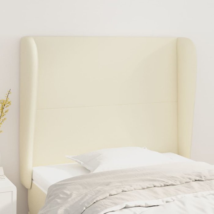Maison exclusive - cabecero con orejas de cuero sintético crema 83x23x118/128 cm