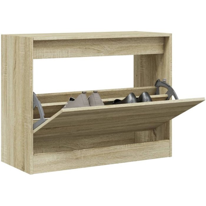 Vidaxl zapatero de madera de ingeniería roble sonoma 80x34x63 cm