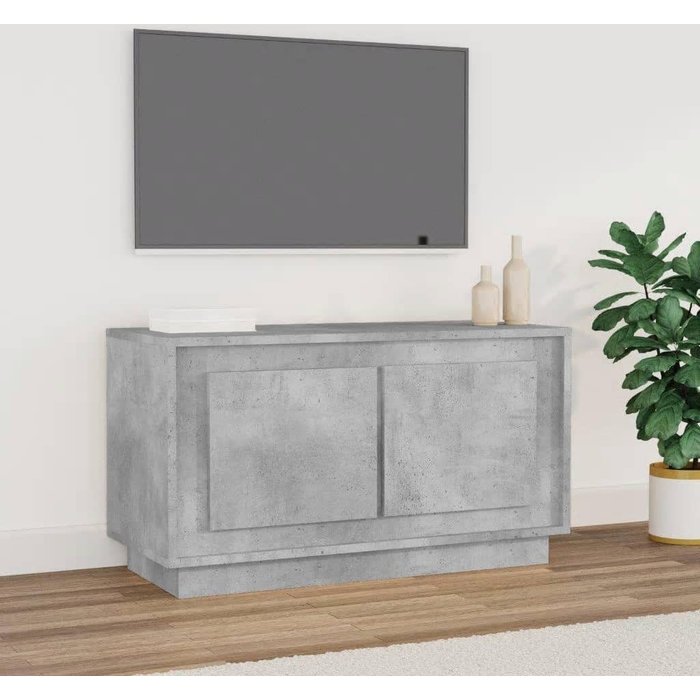 Mueble para tv madera contrachapada gris hormigón 80x35x45 cm - comfortxl