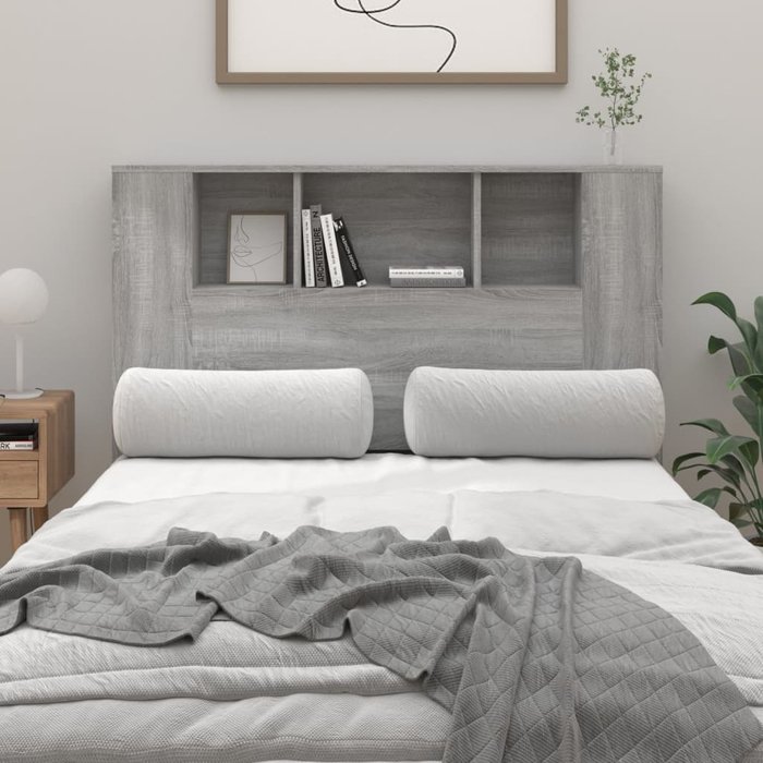 Mueble cabecero gris sonoma 120x18,5x104,5 cm