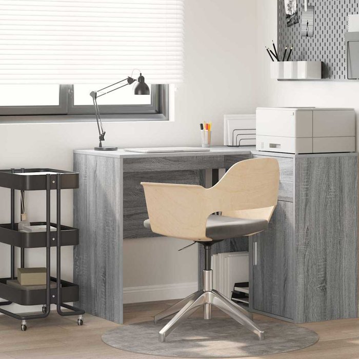 Escritorio sonoma grey de 102 x 50 x 75 cm, fabricado en madera de ingeniería.