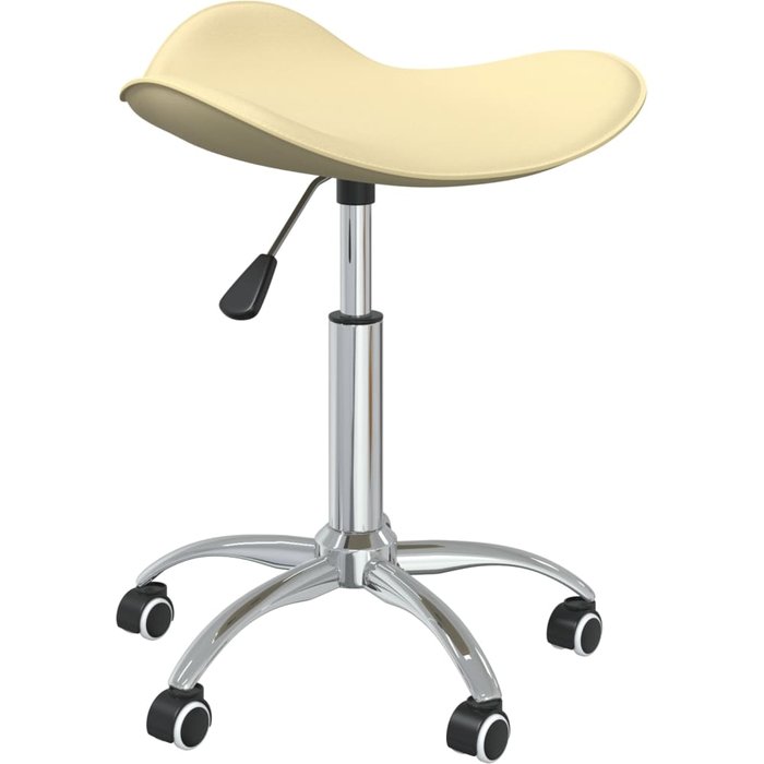 Silla de oficina de piel sintética color crema