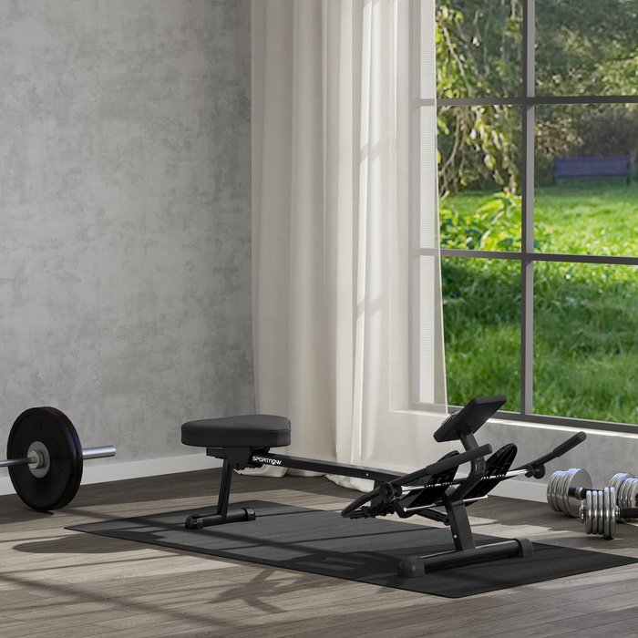 Máquina de remo sportnow acero, pu negro 138x62x50 cm a90-348v00bk