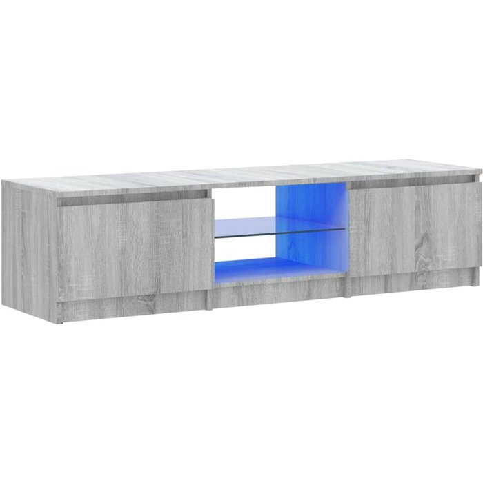 Mueble tv con luces led sonoma gris 140x40x35,5 cm