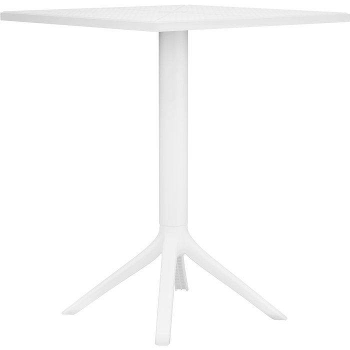 Mesa auxiliar para uso interior o exterior 60x60 cm plástico blanco 10_0009140
