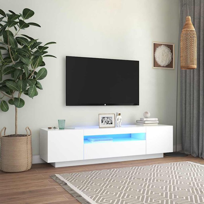Mueble para tv con luces led 160x35x40 cm